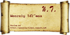 Weszely Tímea névjegykártya